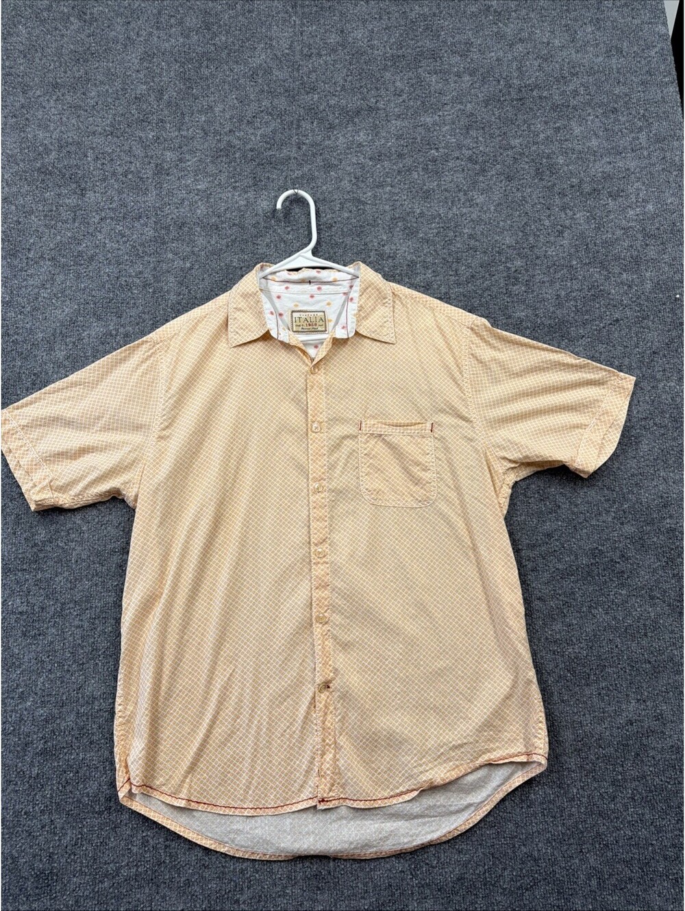 Vintage Italia 1958 Men’s Orange Dress Shirt 100% Cotton S